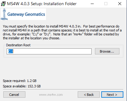 ms4w setup screen 2